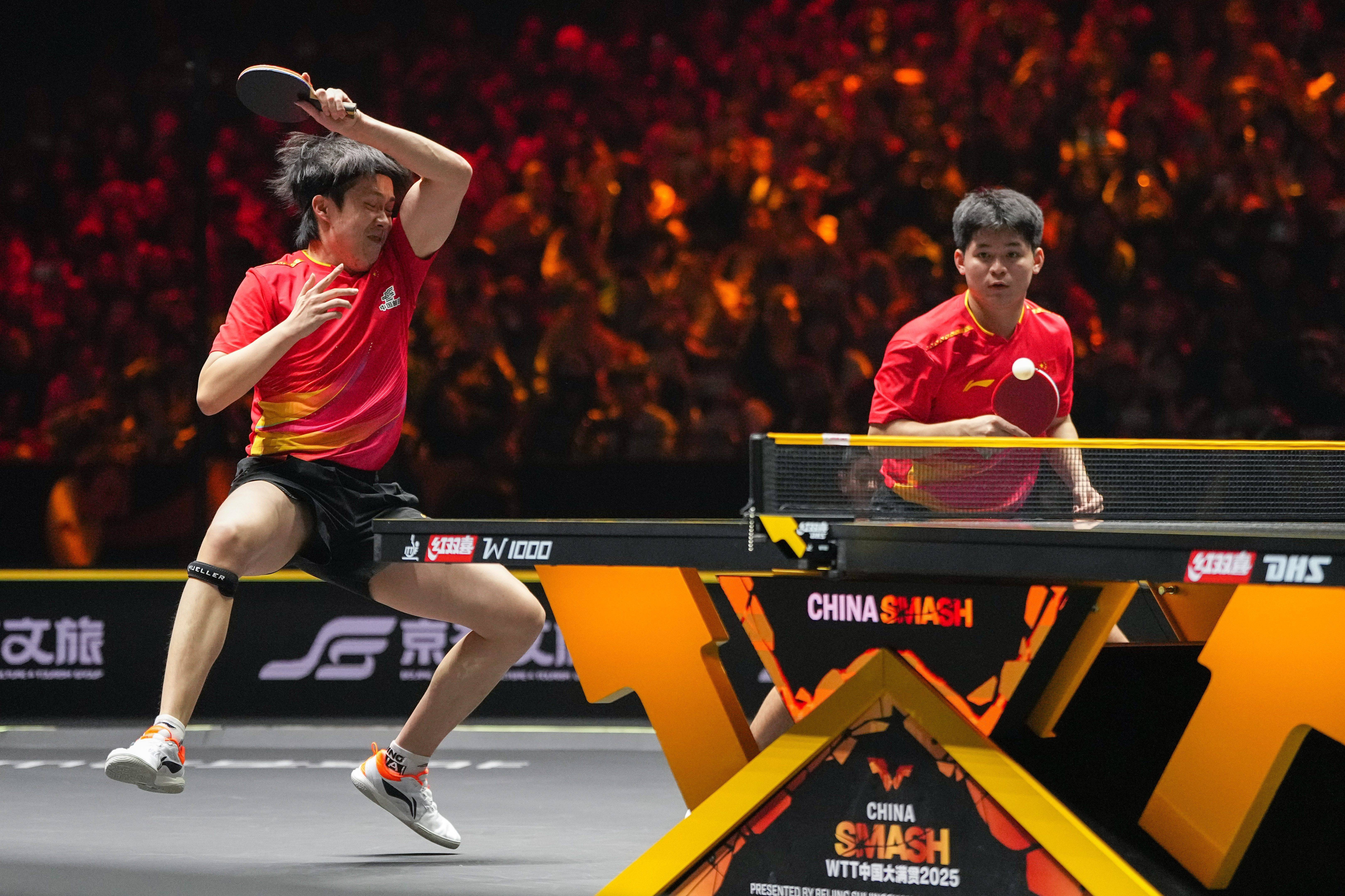 （体育）乒乓球——WTT中國(guó)大(dà)满贯赛：王楚(chǔ)钦/林诗栋晋级男双决赛