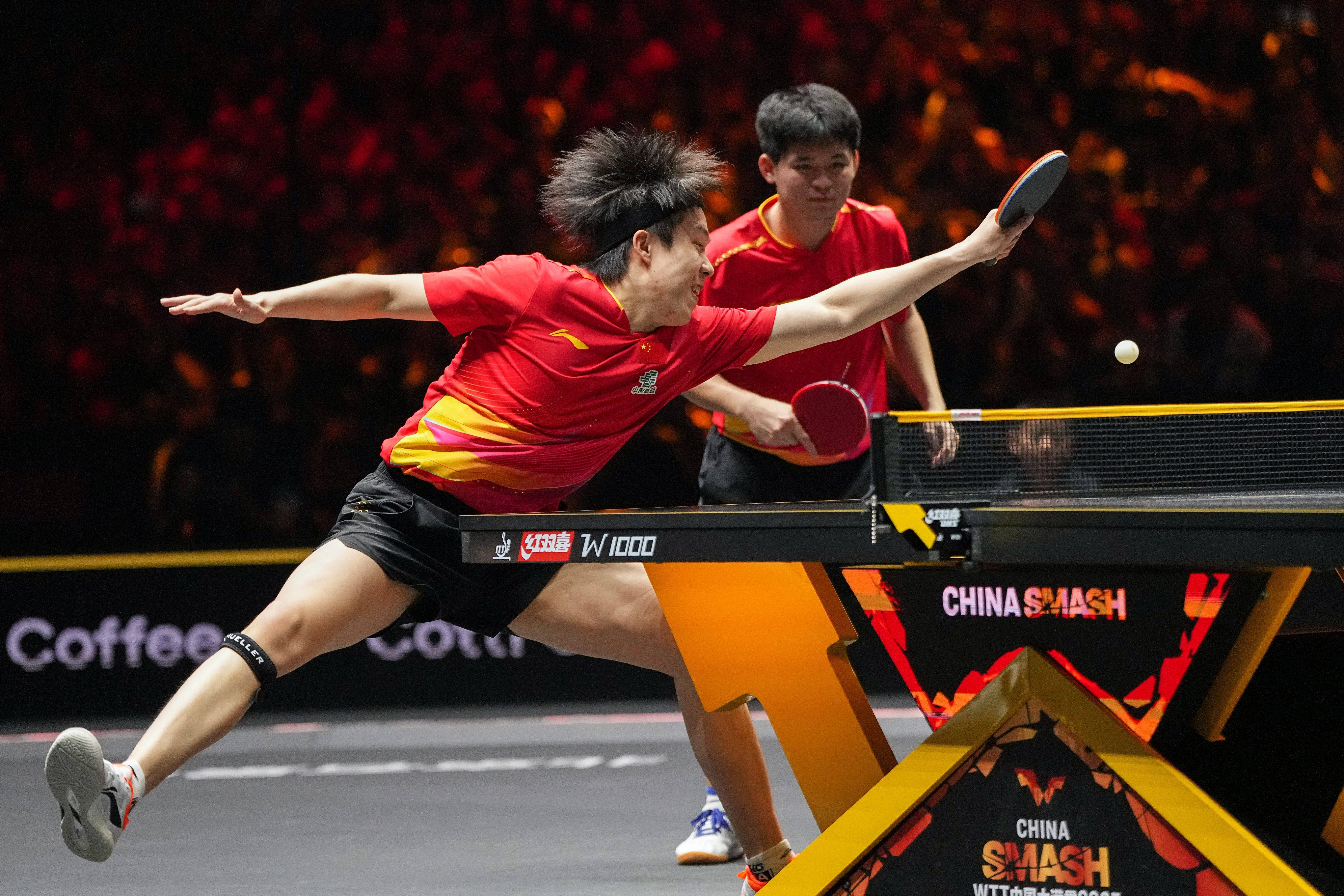 （体育）乒乓球——WTT中國(guó)大(dà)满贯赛：王楚(chǔ)钦/林诗栋晋级男双决赛